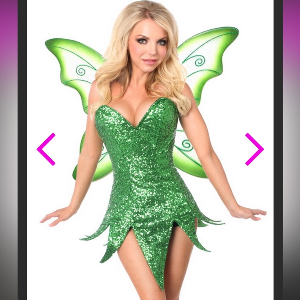 Green fairy Tinker Bell costume Halloween sexy Fits like a small